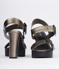 Women Gunmetal Urban Sandals