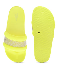 Women Yellow Casual Sliders