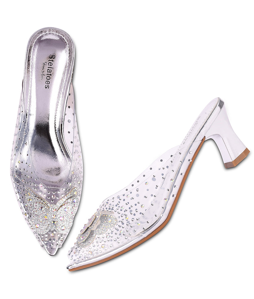 Stelatoes Women's Synthetic Patent Champagne One Toe Flats (Heel Height : 3  Inches) LSSS0567 : Amazon.in: Fashion