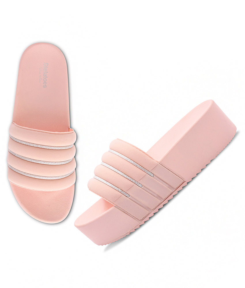 Women Pink Casual Sliders