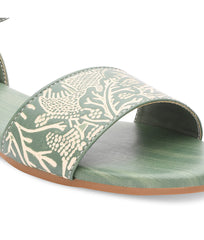 Women Green Ethnic Sandals