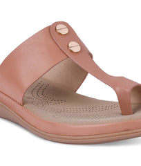 Women Pink Casual One Toe Flats