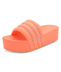 Women Orange Casual Sliders