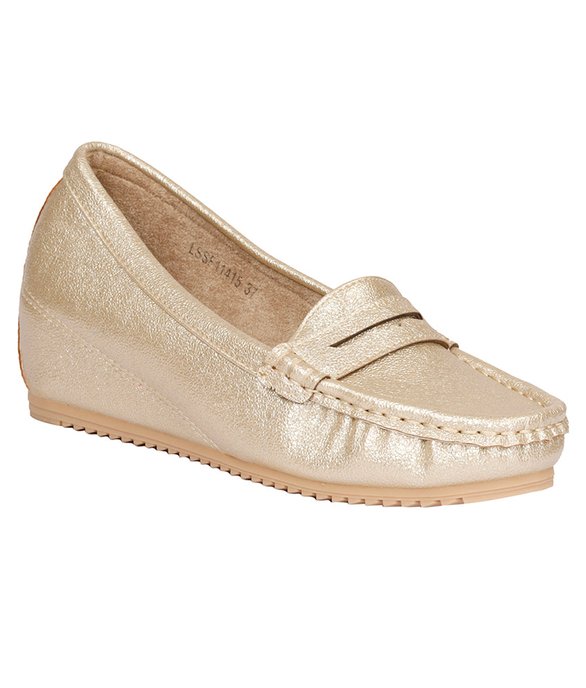 Women Gold Party Loafers