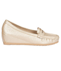 Women Gold Party Loafers