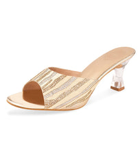 Women Gold Party Mules