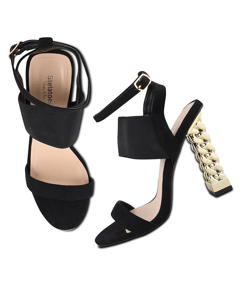 STEPpings Black Party Wear Heels - Buy STEPpings Black Party Wear Heels  Online at Best Prices in India on Snapdeal