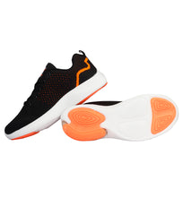 Women Black & Orange Fitness Sneakers