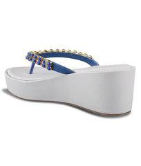 Women Blue Casual Wedges