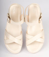 Women Cream Casual Sandals