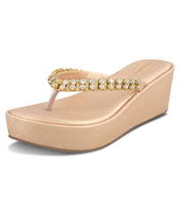 Women Gold Casual Wedges