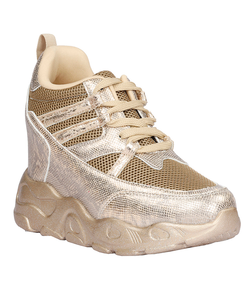 Women Gold Party Sneakers
