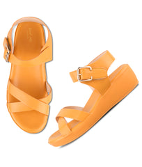 Women Mustard Casual Sandals