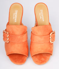 Women Orange Urban Peep Toes