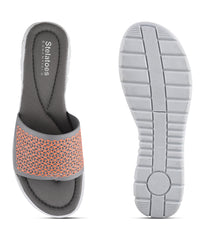Women Orange Thong Cut Casual Sandals