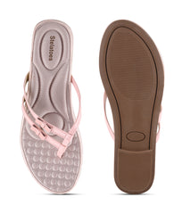 Women Pink Thong Cut Casual Sandals