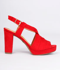 Women Red Casual Peep Toes
