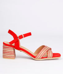 Women Red Casual Sandals