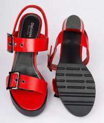 Women Red Urban Sandals