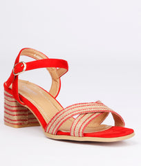 Women Red Casual Sandals