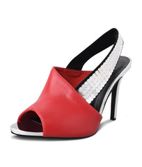 Women Red Party Peep Toes