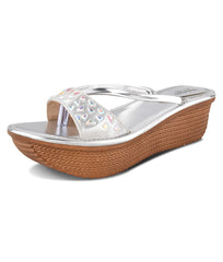 Women Silver Casual Wedges
