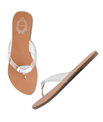 Women Silver Thong Cut Casual Sandals