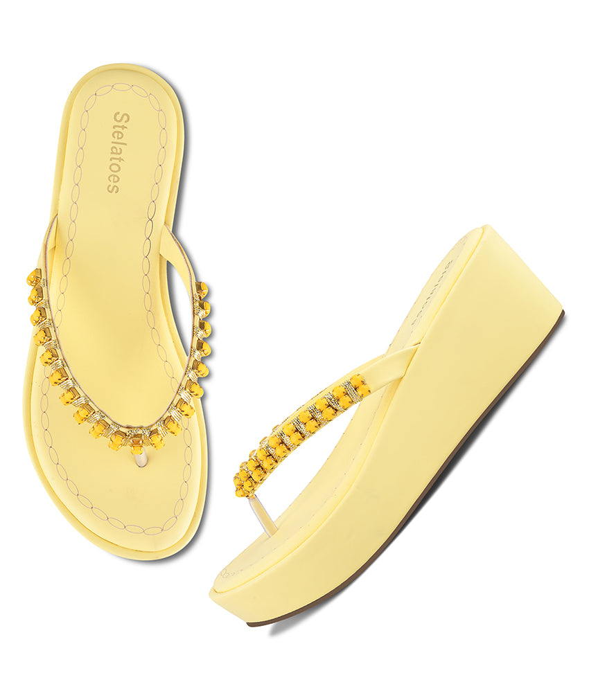 Women Yellow Casual Wedges