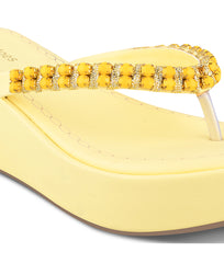 Women Yellow Casual Wedges