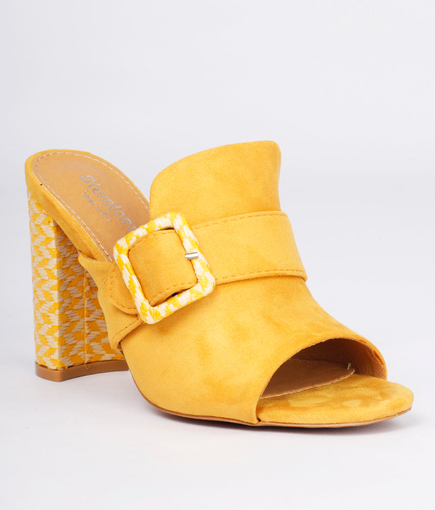 Perphy Women's Clear Slingback Rhinestone Peep Toe Block Sandal Heels Gold  7 : Target